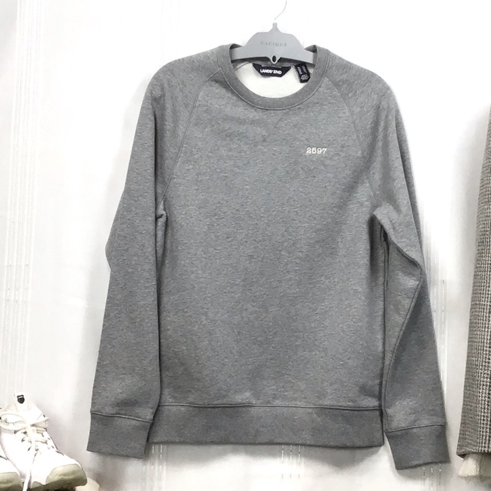🆕 Lands’ End Grey Crewneck Raglan Sleeve Sweatshirt Sz. XS
